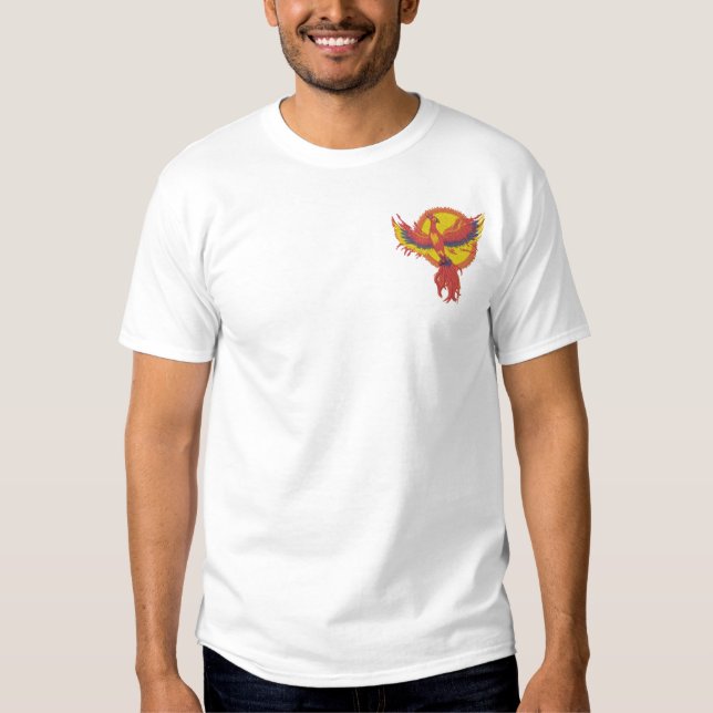Phoenix Rising Besticktes T-Shirt (Vorderseite)