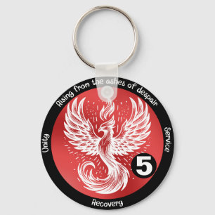 Phoenix Rising Erholung Milestone OM, NA, Al-Anon Schlüsselanhänger