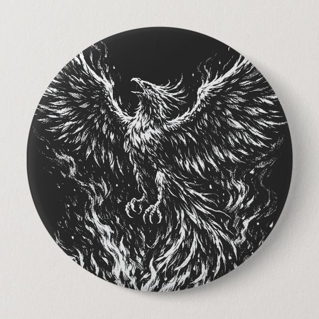 Phoenix Rising From the Flames von BurnsInHell Button (Vorderseite)