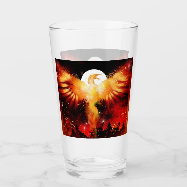 Phoenix Rising Gass Tumbler (Vorderseite)