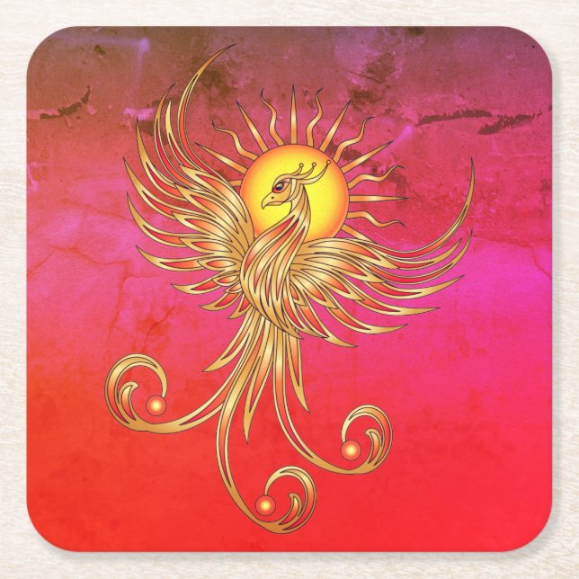 Phoenix Rising Rechteckiger Pappuntersetzer (Vorderseite)