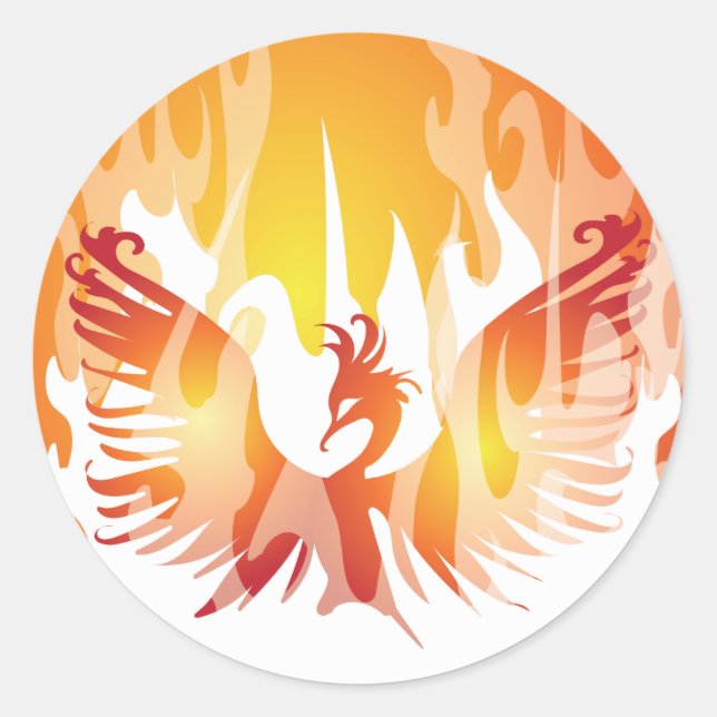 Phoenix Rising Runder Aufkleber (Vorderseite)