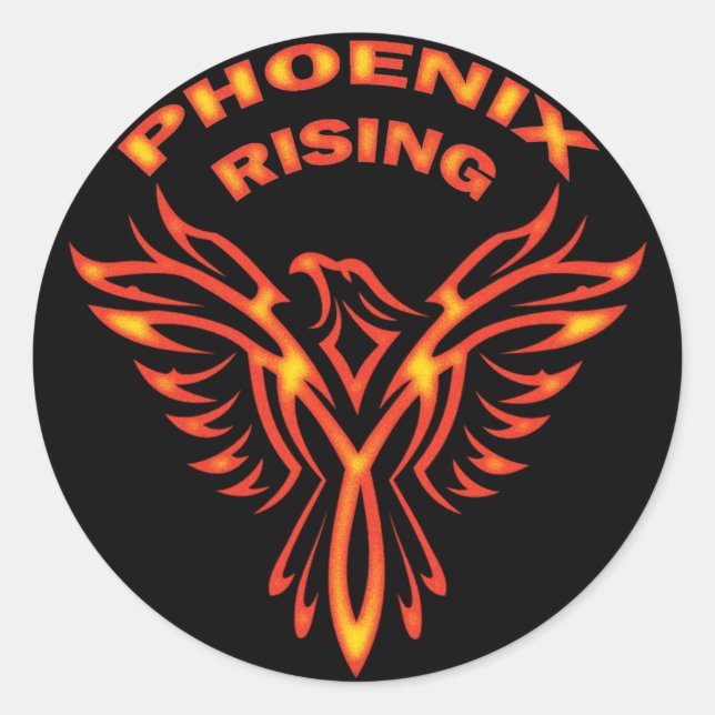PHOENIX RISING RUNDER AUFKLEBER (Vorderseite)