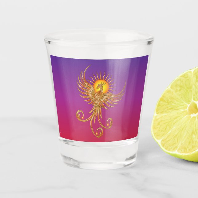 Phoenix Rising Schnapsglas (Vorderseite)