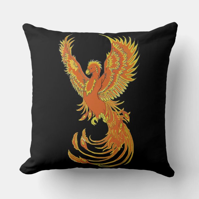 Phoenix Rising Square Throw Kissen (Vorderseite)