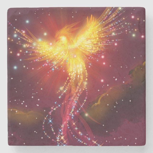 Phoenix Rising Steinuntersetzer (Vorderseite)