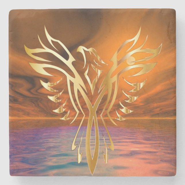 Phoenix Rising Steinuntersetzer (Vorderseite)