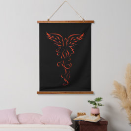 Phoenix Rising Wandteppich Mit Holzrahmen