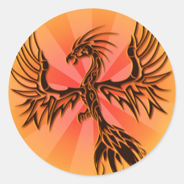 Phoenix Runder Aufkleber (Vorderseite)