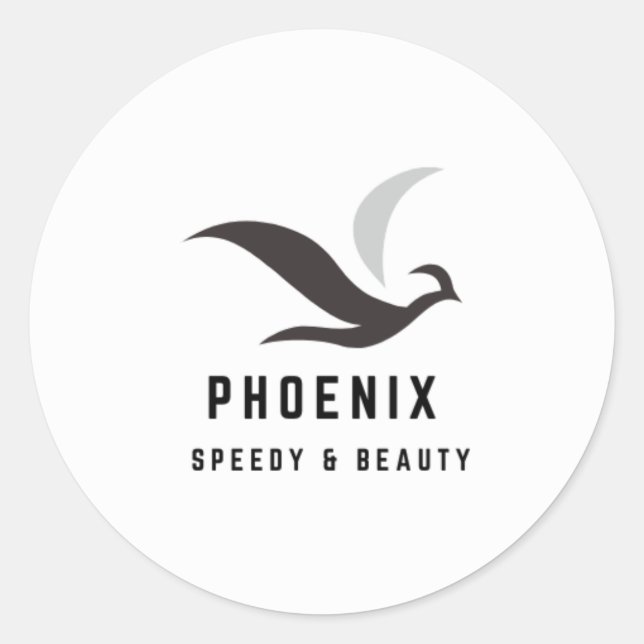 PHOENIX SCHWARZ-WEISSE GESCHWINDIGKEIT SCHÖNHEIT S RUNDER AUFKLEBER (Vorderseite)