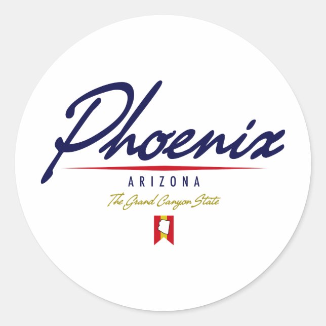 Phoenix Script Runder Aufkleber (Vorderseite)