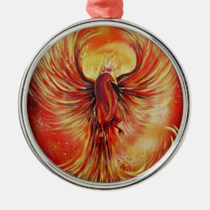 Phoenix Silbernes Ornament