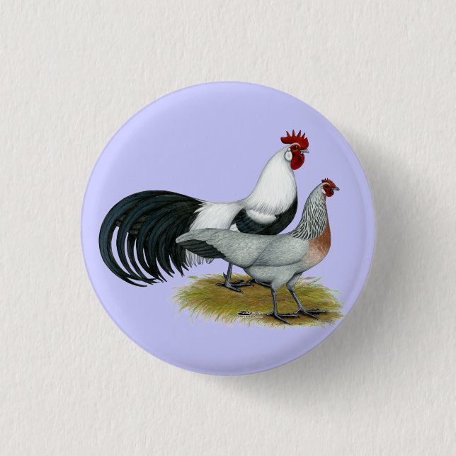 Phoenix: Silver Duckwing Pair Button (Vorderseite)