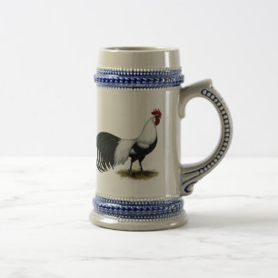 Phoenix: Silver Duckwing Rooster Bierglas