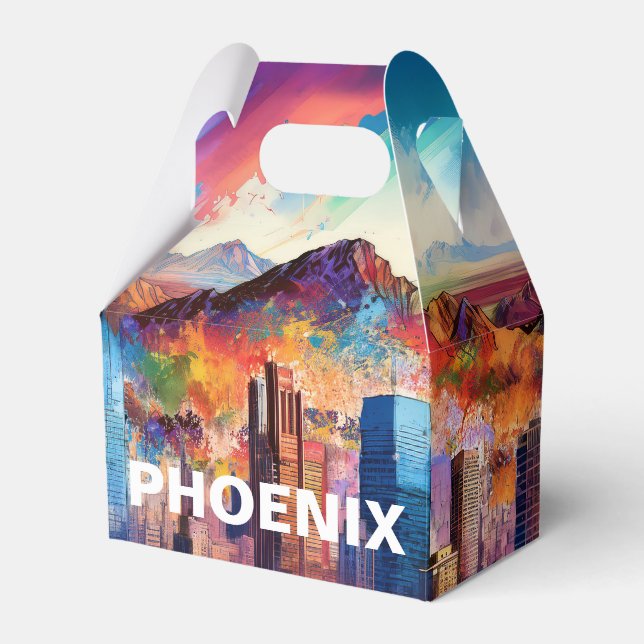 Phoenix Skyline Abstrakte Kunst Geschenkschachtel (Vorderseite)