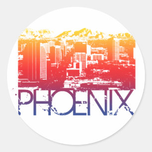 Phoenix Skyline Design Runder Aufkleber