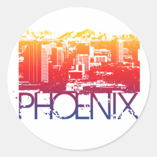 Phoenix Skyline Design Runder Aufkleber