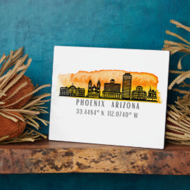 Phoenix Skyline Map Koordinaten Fotoplatte