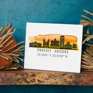 Phoenix Skyline Map Koordinaten Fotoplatte