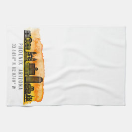 Phoenix Skyline Map Koordinaten Geschirrtuch