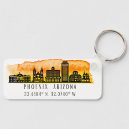 Phoenix Skyline Map Koordinaten Schlüsselanhänger
