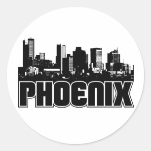 Phoenix Skyline Runder Aufkleber