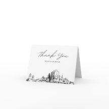 Phoenix Skyline Sketch Carte de remerciements vide