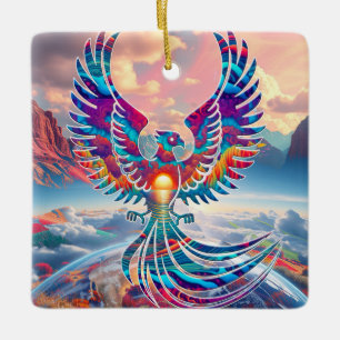 Phoenix Sunrise Keramikornament