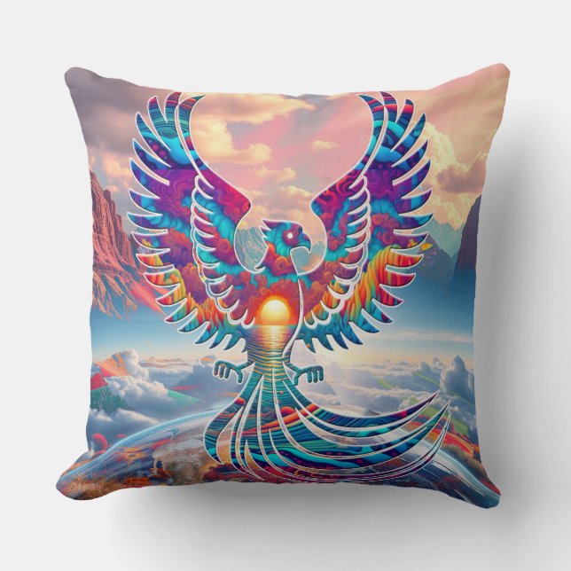 Phoenix Sunrise Kissen (Vorderseite)