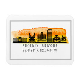 Phoenix Sunset Skyline Map Koordinaten Magnet