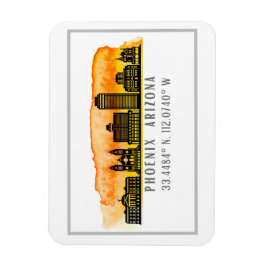 Phoenix Sunset Skyline Map Koordinaten Magnet