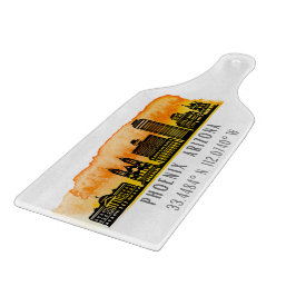Phoenix Sunset Skyline Map Koordinaten Schneidebrett