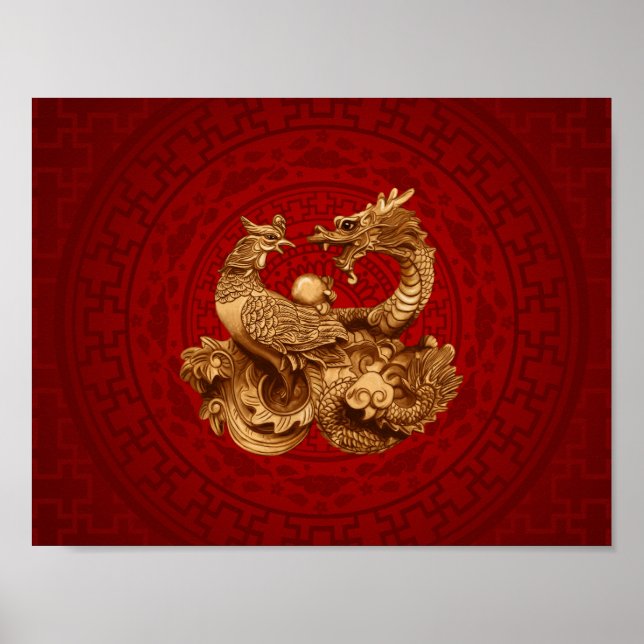 Phoenix und Dragon - rot Poster (Vorne)