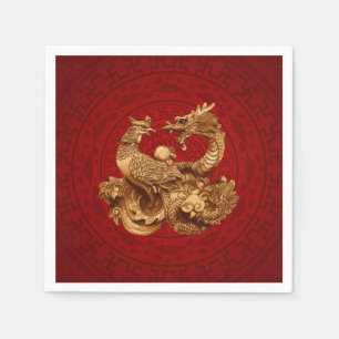 Phoenix und Dragon - rot Serviette