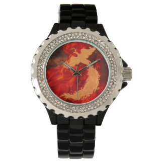 Phoenix und Feuer Armbanduhr