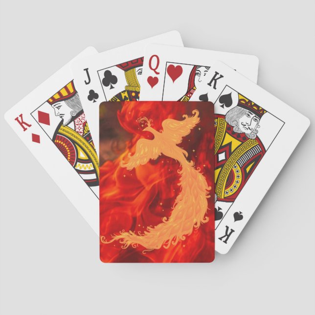 Phoenix und Feuer Spielkarten (Rückseite)