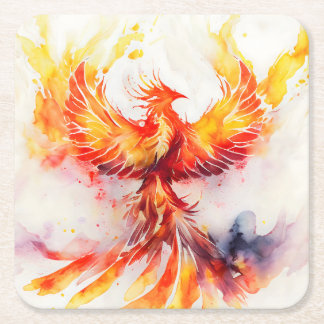 Phoenix-Verbreitung ist Flügel, die aus den Aschen Rechteckiger Pappuntersetzer