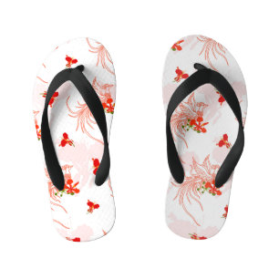 Phoenix-Vogel und Phoenix-Blume nahtloses Muster Kinderbadesandalen