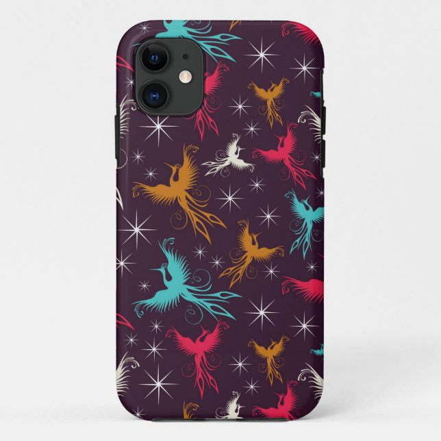 Phoenix-Vogel-Zahl Muster Case-Mate iPhone Hülle (Rückseite)