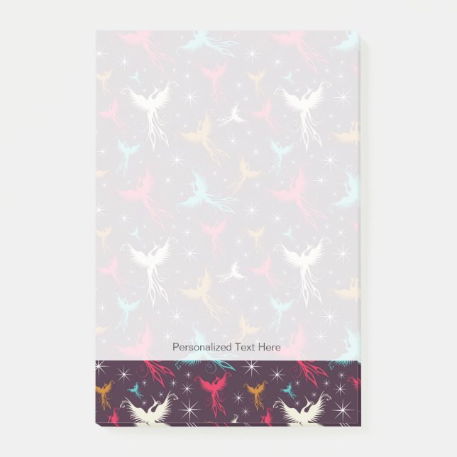 Phoenix-Vogel-Zahl Muster Post-it Klebezettel (Vorderseite)