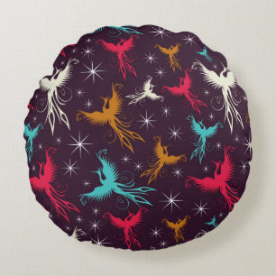 Phoenix-Vogel-Zahl Muster Rundes Kissen