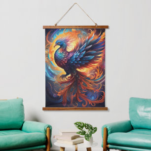 Phoenix-Wandteppich Wandteppich Mit Holzrahmen