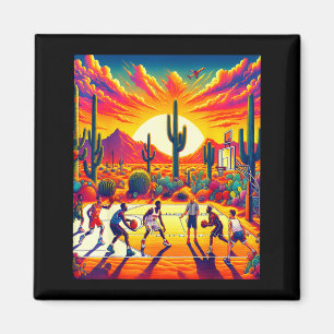 Phoenix Wüstenuntergang Basketball_ Hitzewelle Magnet