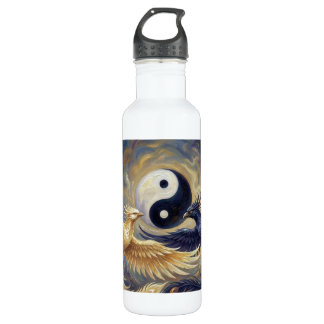 Phoenix yin yang edelstahlflasche
