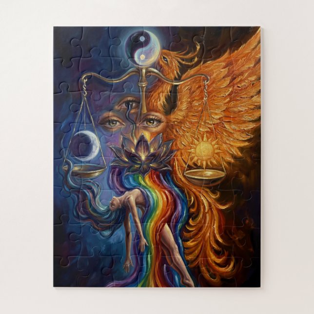 Phoenix Yin Yang Leinwand  (Vertikal)