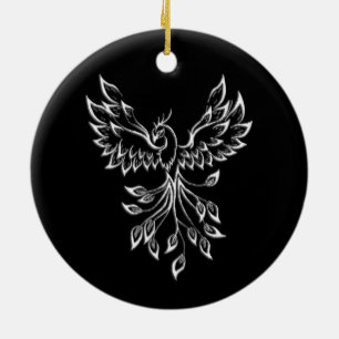 Phoenixanstiege auf schwarz keramik ornament