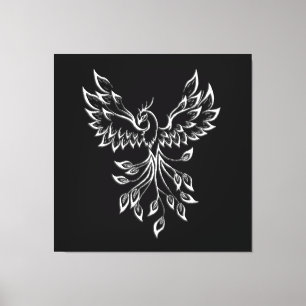 Phoenixanstiege auf schwarz leinwanddruck