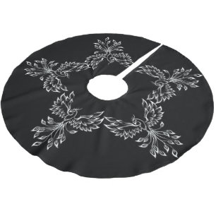 Phoenixanstiege auf schwarz polyester weihnachtsbaumdecke