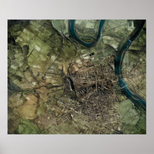 Phoenixville Mont Clare 1937 Luftkarte PA Poster