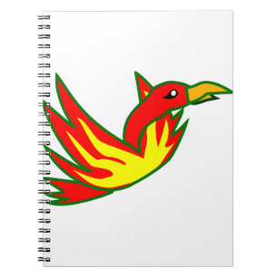 Phoenixvogel mit mythischem Feuerbrand Notizblock